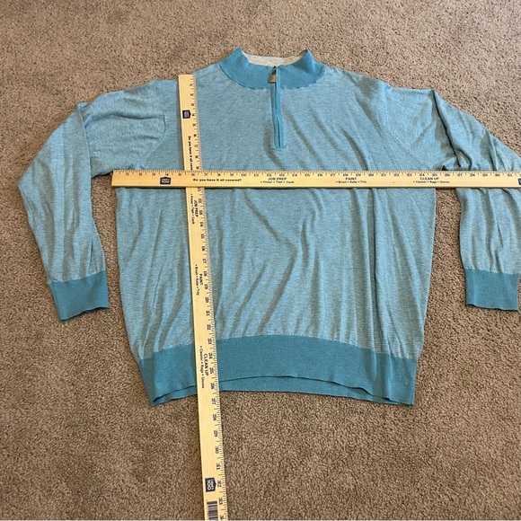 Peter Millar Stripped Quarter Zip Pullover Men’s Size XL - Picture 3 of 6